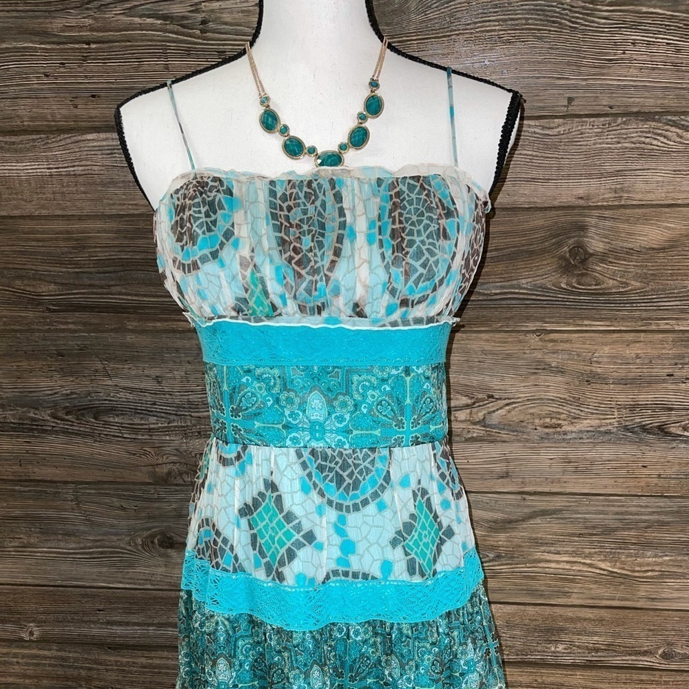 Laundry by Shelli Segal Turquoise Lace Dress